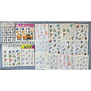 Assorted Lot of Animal Themed Sticker Sheets 29 Pieces Some Used SKU